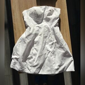 Strapless White Mini Dress Faux Pearls, Never worn